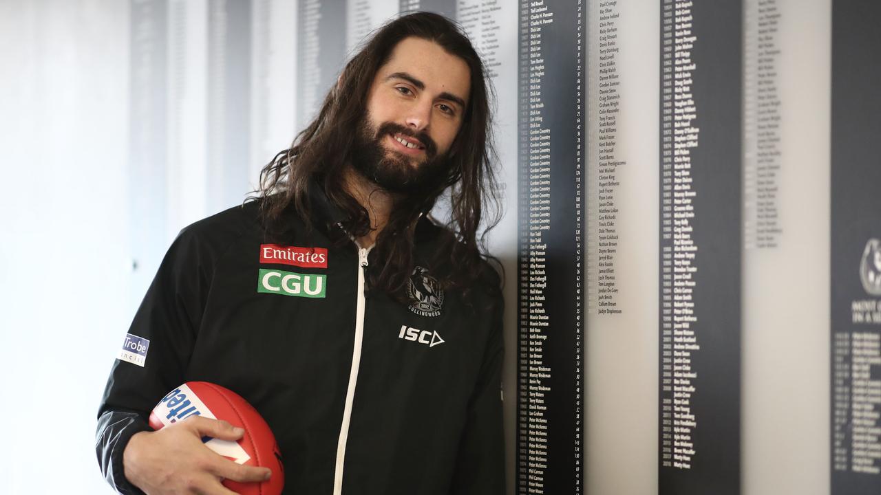 Collingwood’s Brodie Grundy has signed a seven-year deal. Picture: Scott Barbour