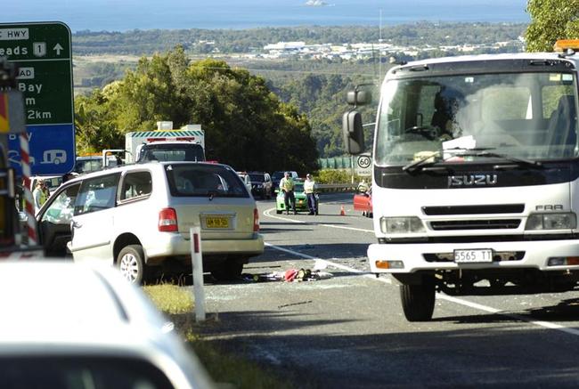 A three-car pile-up at St Helena, near Byron Bay, on Saturday claimed the life of a Queensland woman. Picture: Marc Stapelberg