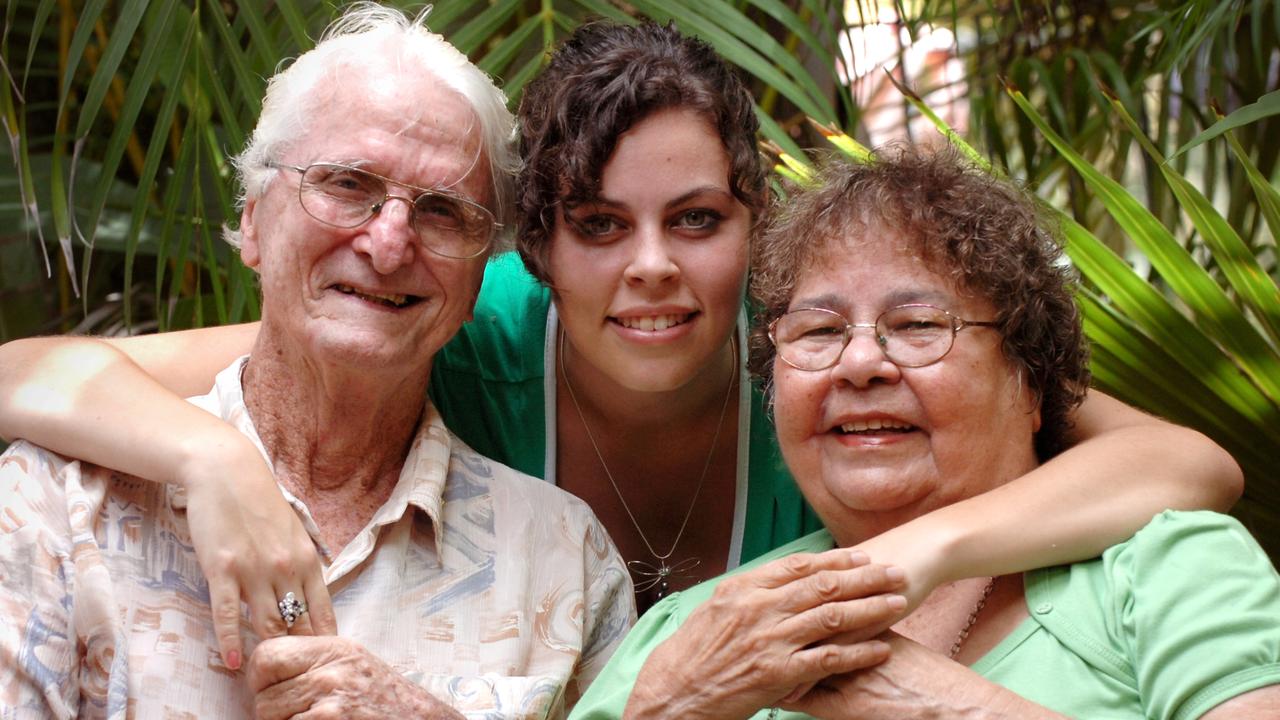 Courtney Ludwig with her grandparents, Vic and Sadie Ludwig.