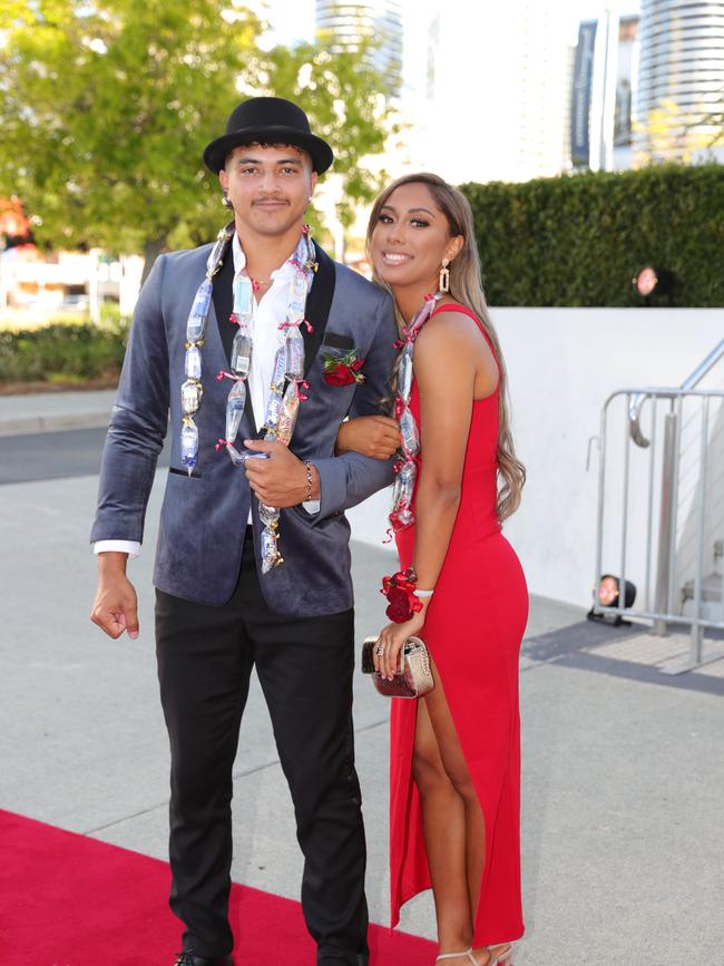 Palm Beach Currumbin State High formal at Gold Coast Convention Centre. Xavier Savage and Cyprus Tarawhiti. Picture Glenn Hampson