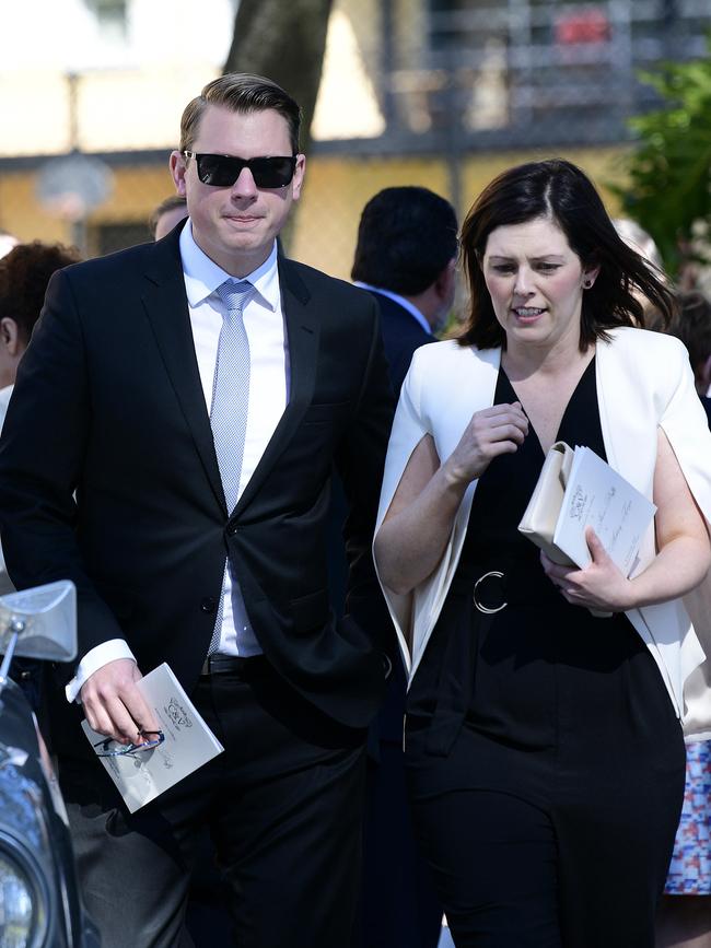 Transport Minister Stephan Knoll and wife Amy. AAP Image / Bianca De Marchi