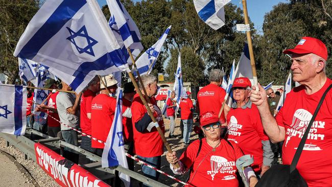 Israeli military veterans rally against the government's judicial reform bill. Picture: AFP.