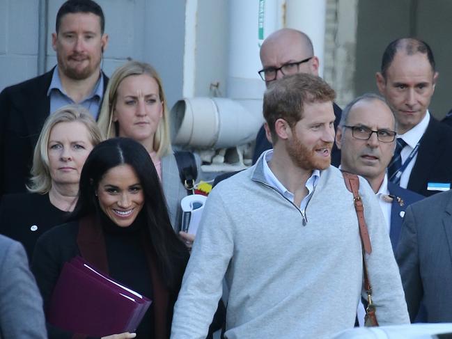 Meghan and Harry arrive in Sydney. Picture: John Grainger