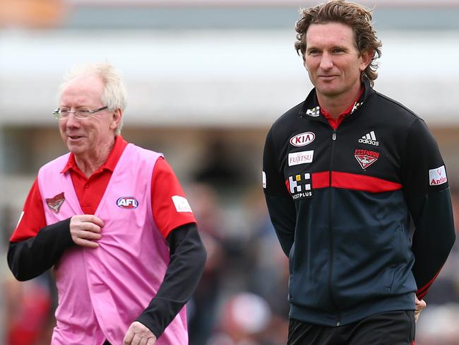 James Hird with Dr Bruce Reid. Picture: Michael Klein