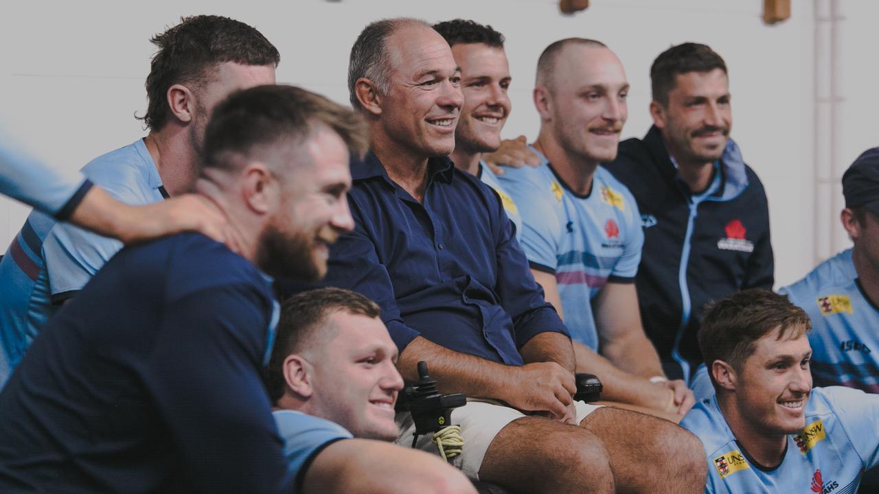 Richard Tombs visited Waratahs training on Thursday. Picture: Waratahs Media