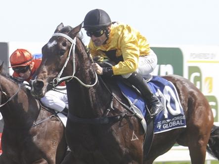 Smart Shot (yellow, black cap) surges clear to win at Tamworth back in December 2022. He has the ability to break through at Warren today after a long drought. Picture: Bradley Photos