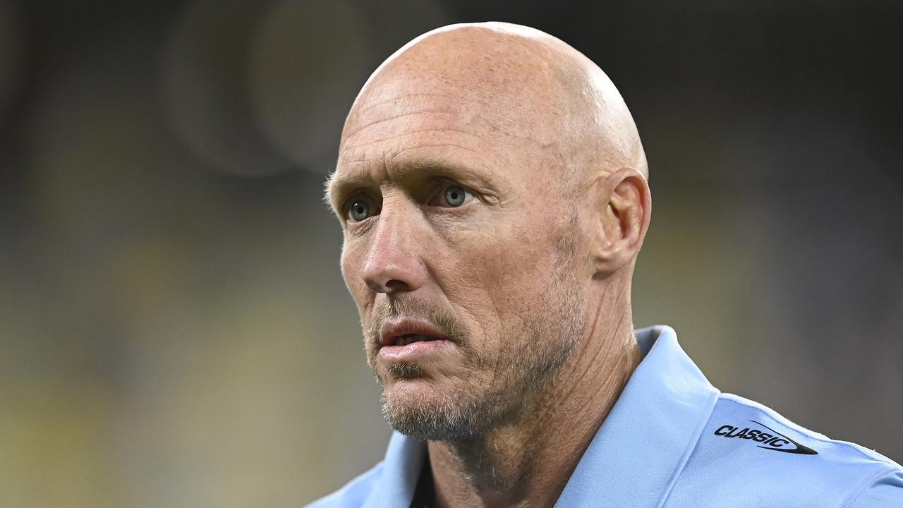 Sharks coach Craig Fitzgibbon is worried about a pre-finals crackdown on high tackles after one of his start players was sent to the sin bin. Picture: Ian Hitchcock/Getty Images