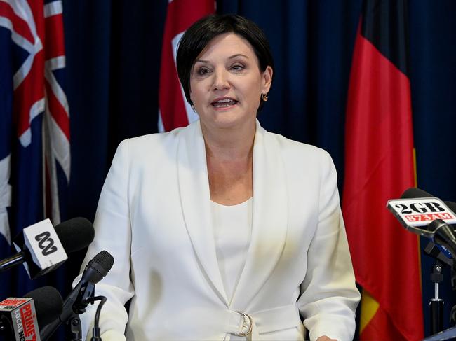 Jodi McKay announces she is standing down as NSW Labor leader. Picture: AAP Image/Bianca De Marchi