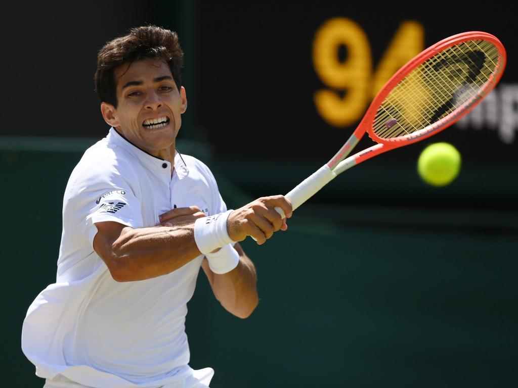 Cristian Garin on the attack. Picture: Getty Images