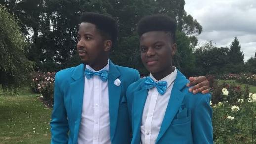 TJ Zimba, who has made it to Australian Idol's top 12, pictured with older brother Kuda.