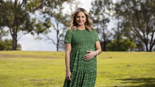 Kendall Gilding pregnant with her first child in 2019. Picture: Russell Shakespeare