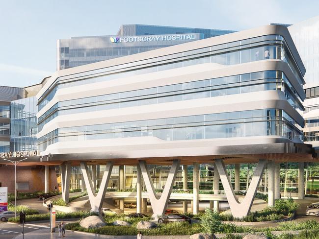 Work on the biggest health infrastructure project in Victoria’s history has begun with new designs, unveiled for the $1.5 billion Footscray Hospital, which will deliver thousands of jobs and better care, for Melbourne’s west. Supplied artists impression.