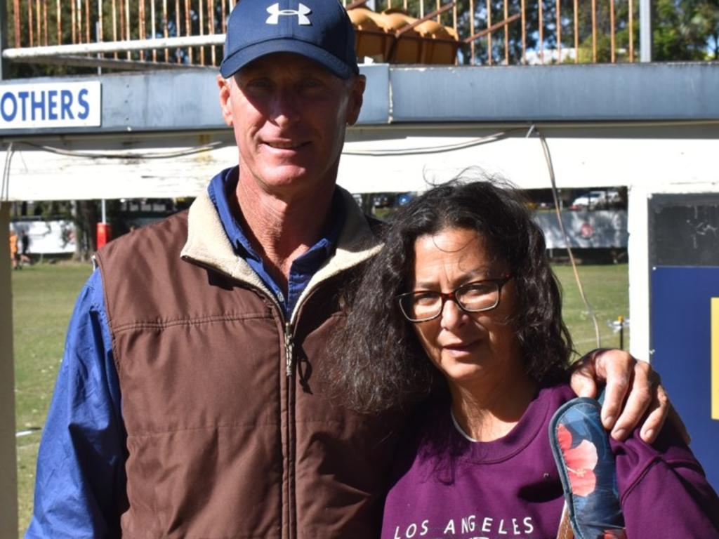 Biloela's Phil and Cathie Spratt at the Queensland Country Rugby Union Championships in Rockhampton, July 1, 2023.