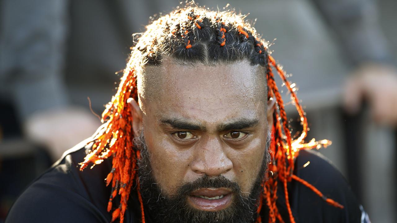 Matraville's Sione Tovo watches intently from the bench. Picture: John Appleyard