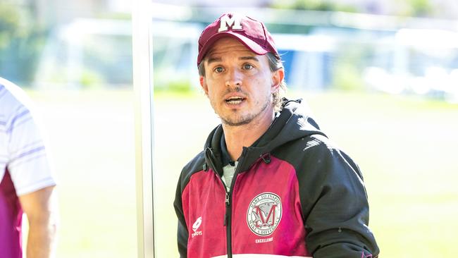 Danny Byrne in the Queensland Schools Premier League Football - Picture: Richard Walker