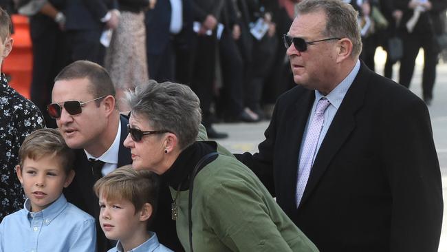 Brad Green with his sons, Oliver, 9, and Wilba, 7, and his parents, Helen and Rod. Picture: Tony Gough