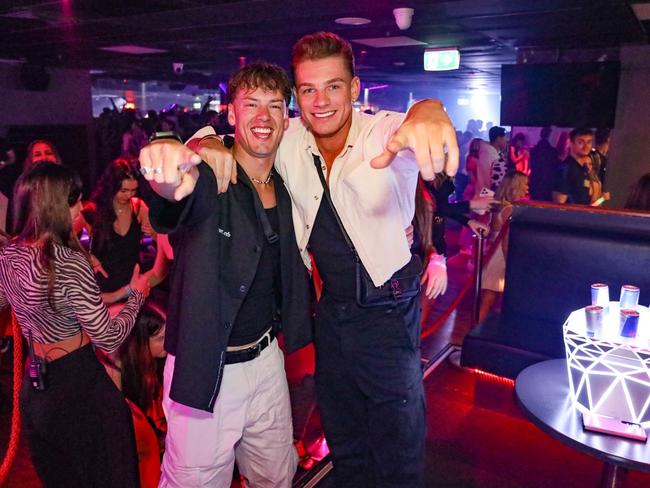 Jordan Dowsett and Callum Hole at Cocktails Nightclub. Picture: Supplied