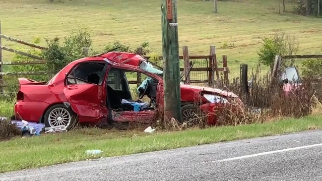 Man sustains injuries after car collision with power pole west of Grafton