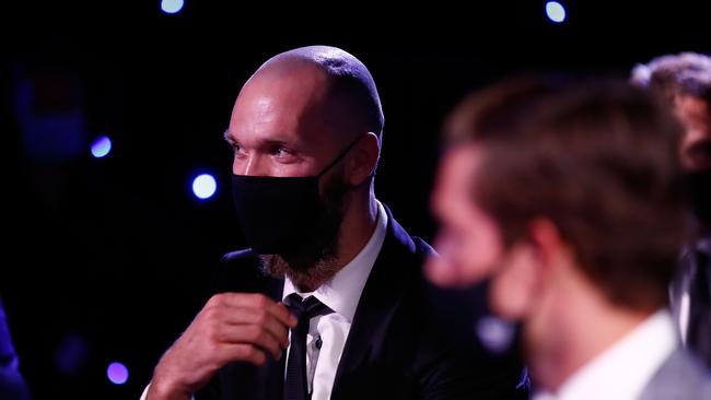 Max Gawn of the Demons looks on during the 2020 Brownlow Medal Count in Melbourne. Picture: Getty