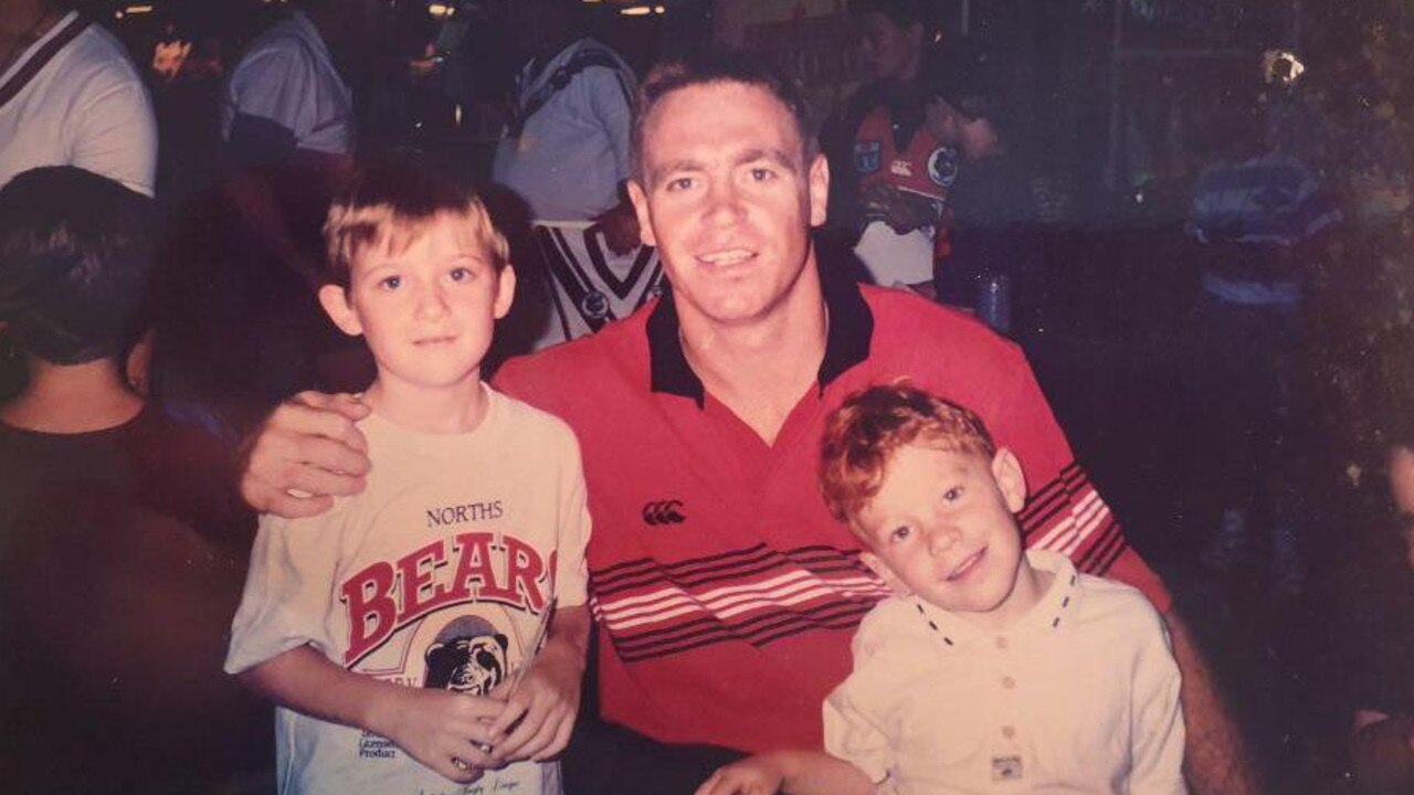 A young Ben Horne (L) pictured with Bears legend Greg Florimo.