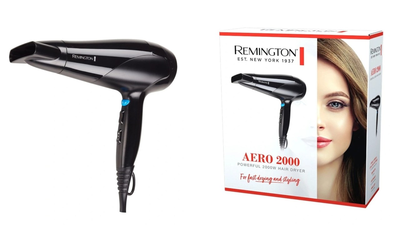 This Remington hair dryer is a great budget hair dryer to dry your hair without breaking the bank. Image: Myer