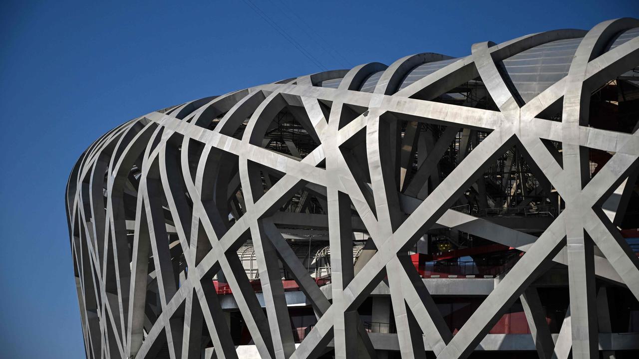 There were blue skies above the National Stadium, known as the Bird's Nest, ahead of the opening ceremony of the 2022 Winter Olympics in Beijing on February 4. Picture: AFP