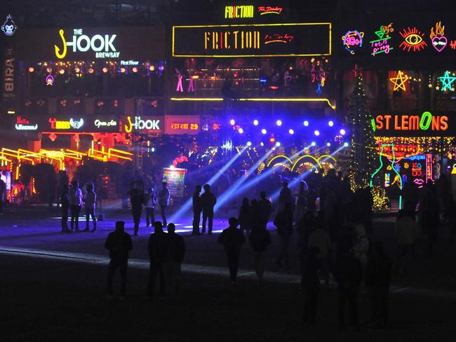 People gather to celebrate New Year's Eve in Gurgaon on December 31, 2023. Picture: AFP