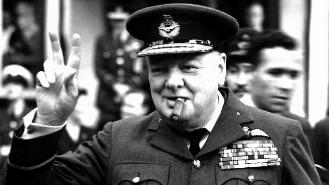 Britain’s leader Winston Churchill, pictured flashing his famous ‘V for Victory’ sign, made a ‘hateful decision’ in 1940 during World War II.