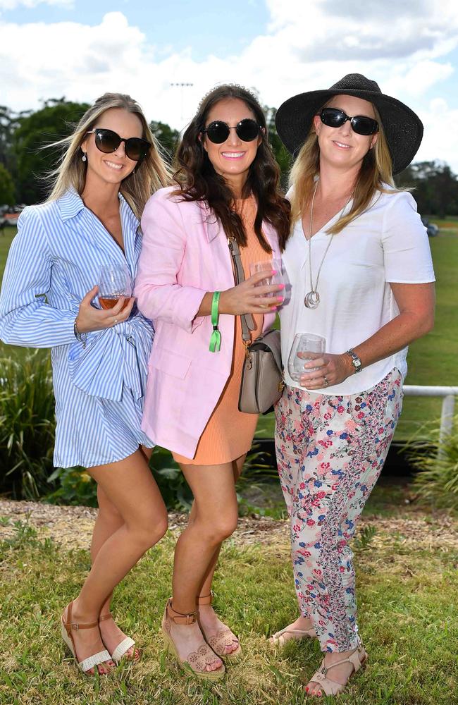 Sarah Smith, Caitlin Hoysted and Rachel Lawrence at the Polo &amp; Provedores, Noosa. Picture Patrick Woods.