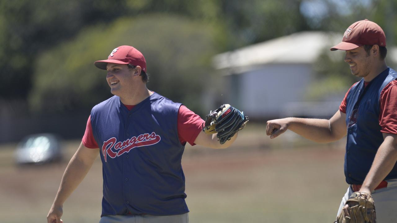 Laurie Taylor (left) and Sam McNeice both pitched strongly for Toowoomba Rangers on Sunday against Pine Hills..