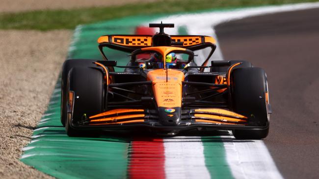 Oscar Piastri finished fourth in his McLaren at Imola in 2024