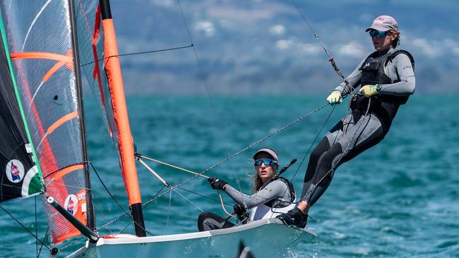 Zoe Dransfield and Madeleine Mcleay, racing at the Australian Youth championships.