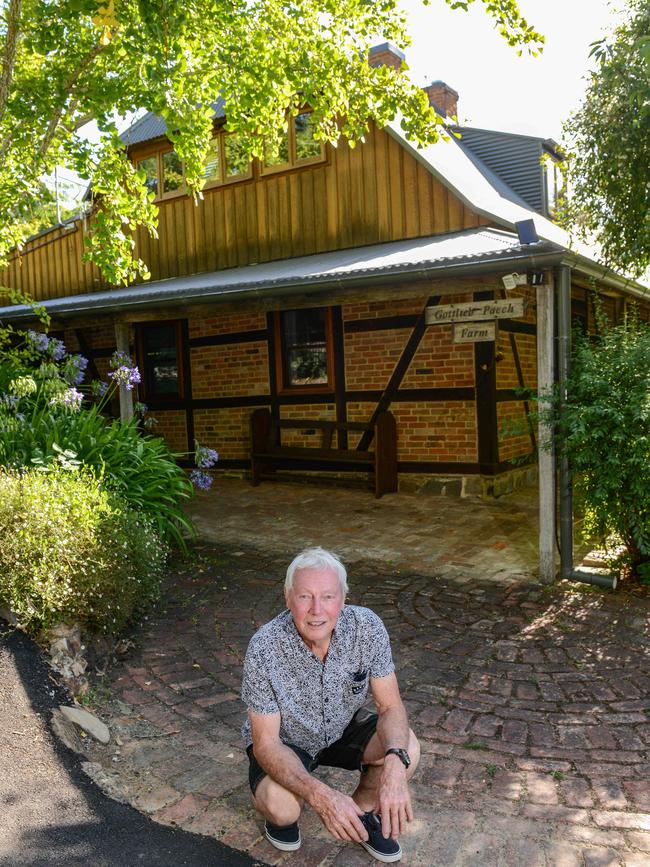 Ron Rowe outside his former home in Paechtown, which he rebuilt after the fire. Picture: NCA NewsWire / Brenton Edwards