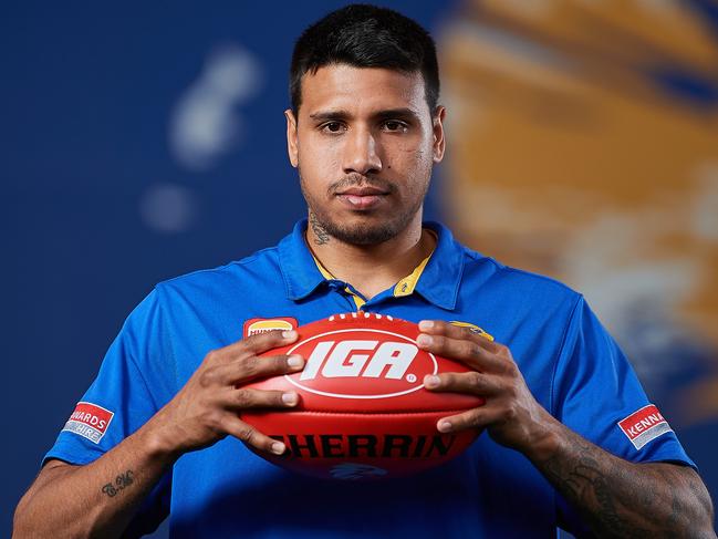 PERTH, AUSTRALIA - OCTOBER 09: Tim Kelly of the Eagles poses for a photo session for his new club after the West Coast Media Opportunity at Mineral Resources Park on October 09, 2019 in Perth, Australia. (Photo by Daniel Carson/AFL Photos via Getty Images)