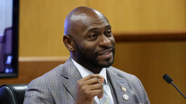 Nathan Wade testifies in February during a hearing in the Georgia case against Donald Trump. Picture: AFP