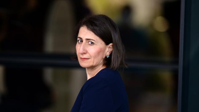 NSW Premier Gladys Berejiklian at Tuesday morning’s COVID-19 update in Sydney where she confirmed investigations are underway to find the source of two new infections on the northern beaches. Picture: NCA NewsWire / Jeremy Piper