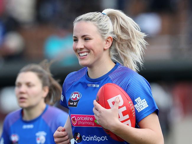 Gabby Newton could miss Fremantle’s season opener. Picture: Sarah Reed/AFL Photos via Getty Images