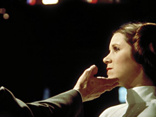 Peter Cushing and Carrie Fisher in 1977 film, Star Wars Episode IV: A New Hope. Picture: Lucasfilm Ltd. & TM.