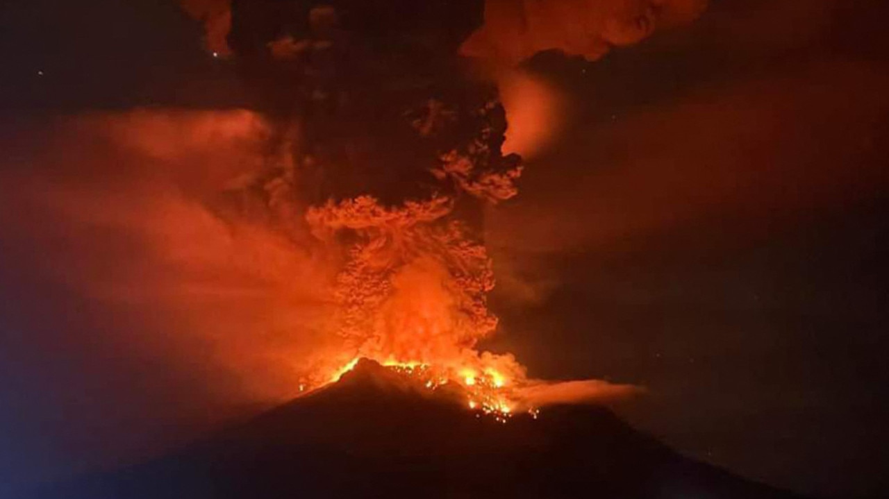 The escalation prompted authorities to expand the exclusion zone around the crater from four to six kilometres. Picture: Center for Volcanology and Geological Hazard Mitigation / AFP