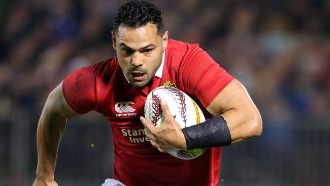 Ben Te’o, pictured here in action for the British and Irish Lions, is seen as an ideal replacement for Samu Kerevi at the Reds. Picture: AFP