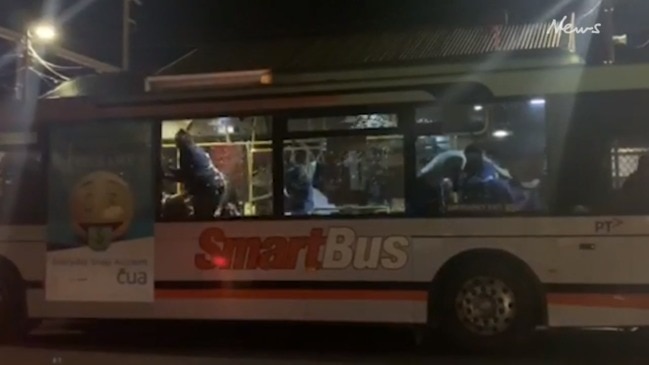 Police pepper spray gang of youths in Chelsea bus brawl