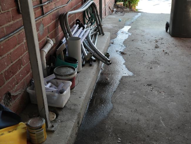 Kirsty Patterson, social housing Mum of five, have spent weeks living in raw sewage, as they are waiting for the Department of Housing to fix the ongoing problem with drains. Picture: Mireille Merlet