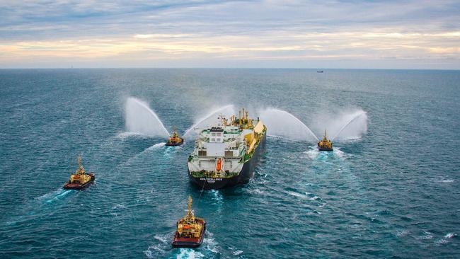 Liquefied natural gas being exported from Chevron’s Gorgon Project. Picture: Supplied