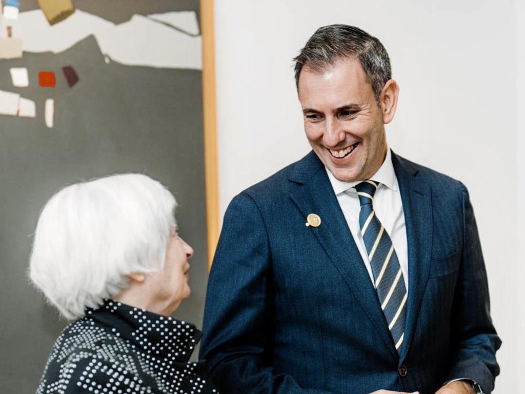 Treasurer Jim Chalmers meets with US Treasury Secretary Janet Yellen in Washington DC today. Picture: Supplied