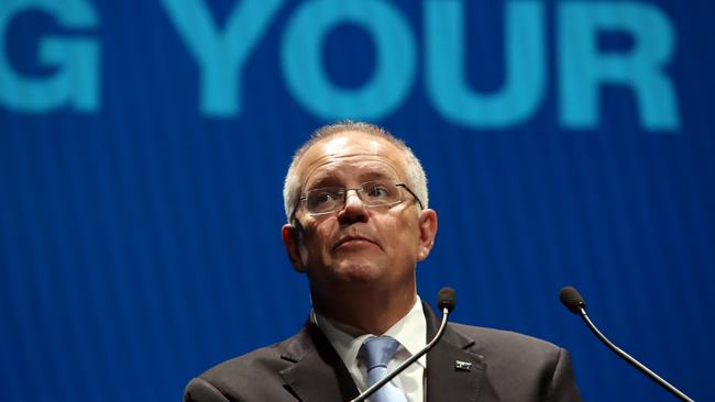 Scott Morrison at today’s launch. Picture: Gary Ramage