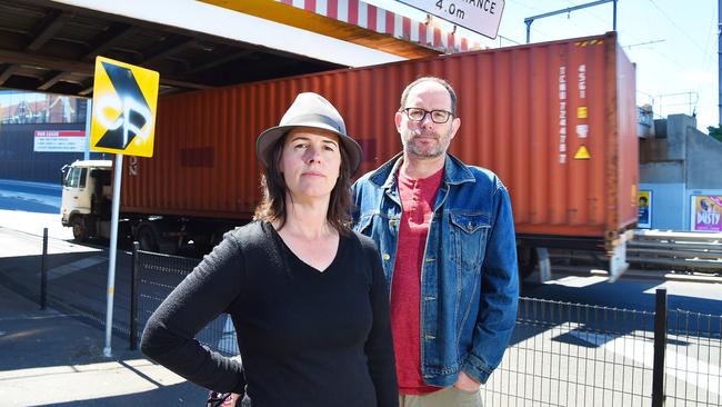 Maribyrnong Truck Action Group activists Samantha McArthur and Martin Wurt. Picture: Josie Hayden