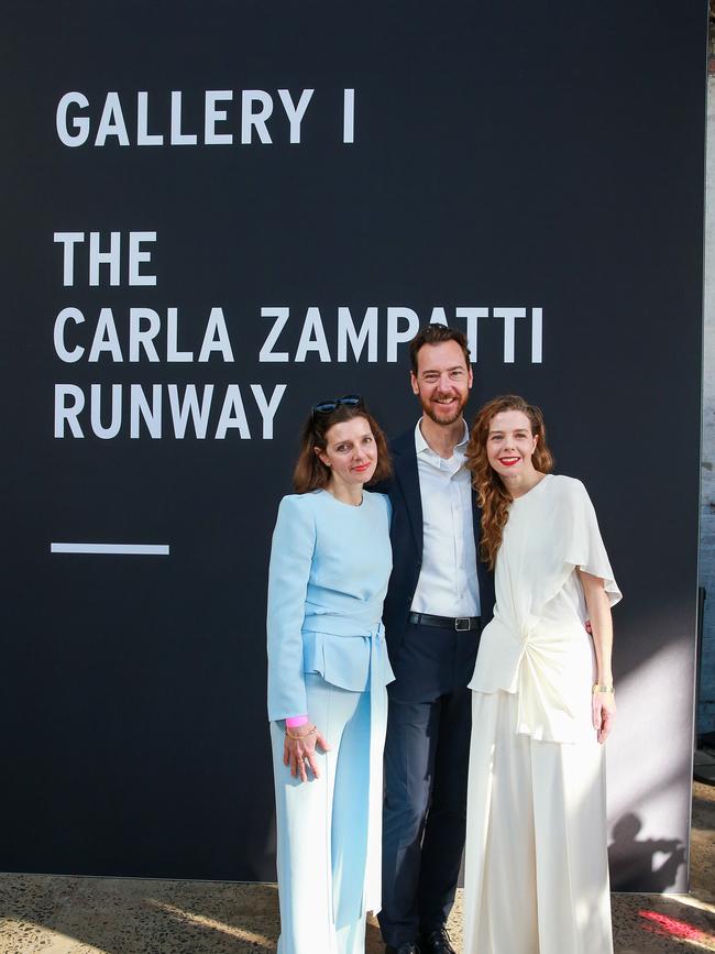 Allegra Spender, Alexander Schuman and Bianca Spender at the Carla Zampatti runway. Picture: Justin Lloyd.