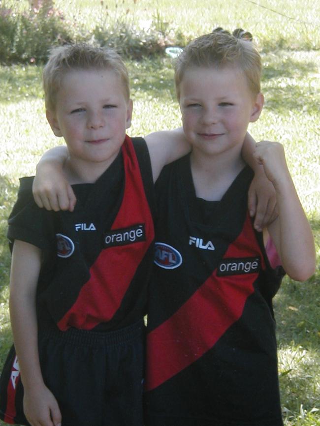 Harry and Ben as kids. Picture: SUPPLIED