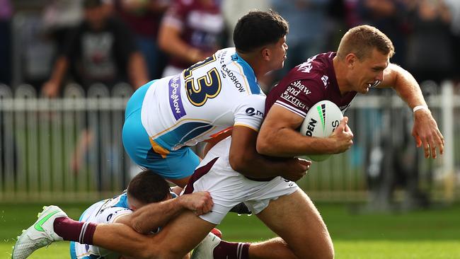 Tom Trbojevic was unstoppable in his return game, not afraid to test out the hamstrings to score a try. Picture: Getty Images.