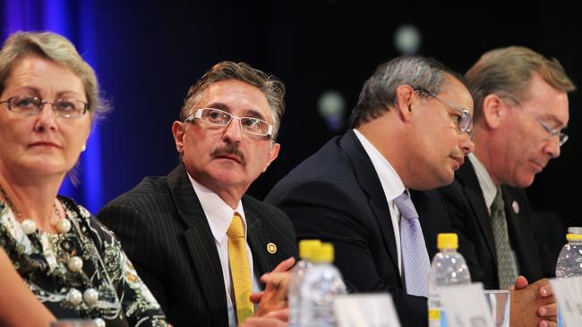 The 2012 mayoral debate held at the Kings Christian Centre, Reedy Creek. (L-R) Susie Douglas, Eddy Sarroff, Tom Tate, Peter Young.